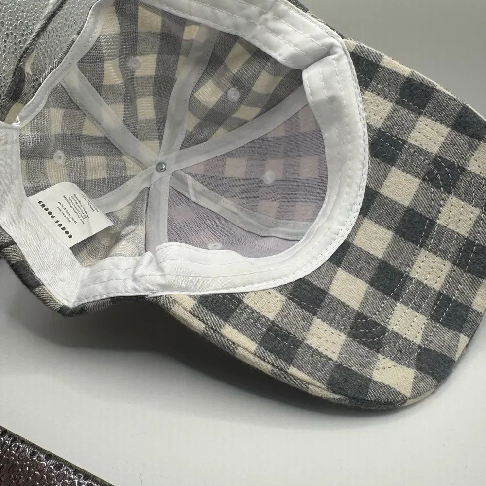 Gray and Cream Checkered Cap great for fall time - Picture 5 of 6